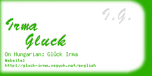 irma gluck business card